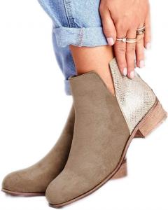 Женские ботильоны ZBYY на низком каблуке, слипоны, круглый носок, леопардовый принт, массивные каблуки, вырезы, боковая молния, стиль вестерн