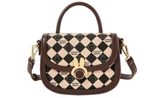 Сумка через плечо PU седло Маленький размер Женская Экрю/Черный Миффи