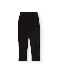 Джеггинсы для девочки в черном цвете с задними карманами Tuc tuc