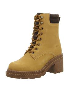 Ботильоны на шнуровке желтого цвета Tamaris