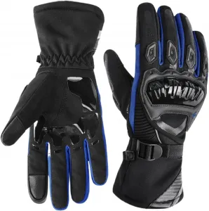 Мотоциклетные перчатки с сенсорным экраном, перчатки для горного велосипеда, водонепроницаемые перчатки для езды на велосипеде с сенсорным экраном, велосипедные перчатки для холодной зимней погоды, для езды на велосипеде и альпинизма, blue