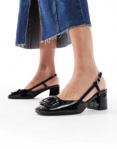 Туфли с открытой пяткой New Look черного цвета с пряжкой