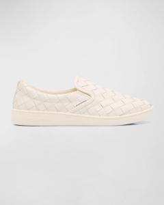 Мужские кожаные слипоны Sawyer Intrecciato Bottega Veneta, цвет Bianco