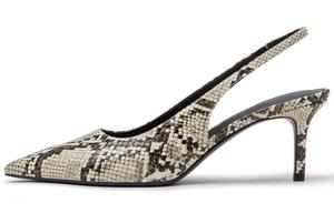 CHARLES&KEITH Стильные женские туфли на тонком каблуке 7,2 см бежево-коричневые, цвет Beige/Dark Brown