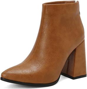 Женские ботильоны LYYSKY с носком пуантом и молнией сзади. Размер соответствует длине стопы, см. таблицу размеров и описание товара. Размеры US4-US17/EU34-EU50, Brown(T633)