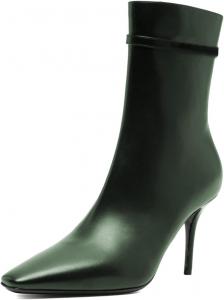 Женские ботинки Pazzion, модные, с квадратным носком, тонким высоким каблуком, средней длины до голени, с ремешком вокруг щиколотки, боковой молнией, зимние короткие ботильоны, формальные, профессиональные рабочие туфли, размеры 4-16 US, Green