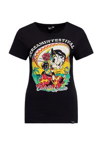 Рубашка с принтом со специальным принтом и официальной фестивальной футболкой Screamin' - 50S Rock & Rhythm Festival QUEEN KEROSIN, черный