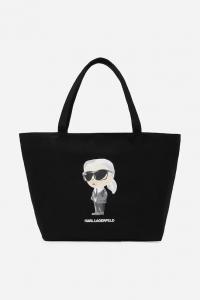 Хлопковая сумка IKON Karl Lagerfeld, черный