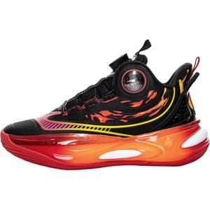 ERKE KIDS Антиударные и износостойкие низкие детские баскетбольные кроссовки Black Red для подростков