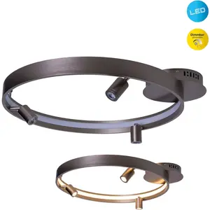 Накладной светильник с LED Tristan LED-модуль 1 шт., теплый белый свет, потолочная лампа теплого белого света, длина: 65 см, 37 Вт, сталь, включен трансформатор, IP20 Näve, Stahl-blank