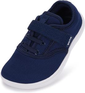 Детские кроссовки WHITIN с широким носком для малышей и детей младшего возраста, а также минималистичные кроссовки для мальчиков и девочек с нулевым перепадом высоты подошвы, белый