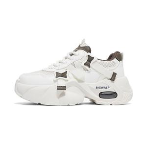 BIGWASP Антискользящие износостойкие массивные низкие кроссовки женские бежево-коричневые, цвет Beige Brown