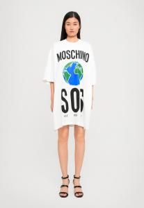 Платье MOSCHINO SAVE OUR SPHERE DRESS, Fantasia Bianco/White