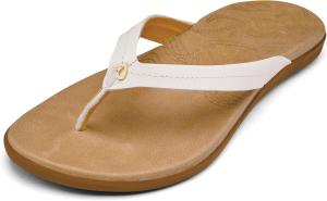 Женские пляжные сандалии OLUKAI Honu, мягкая и удобная кожа, легкие шлепанцы на каждый день, комфорт и стиль на целый день, белый/золотой