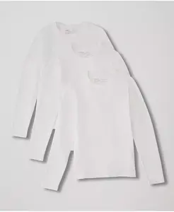 Органический хлопковый удлиненный нижний футболка с длинным рукавом Cool Stretch, 3 шт Pact, белый