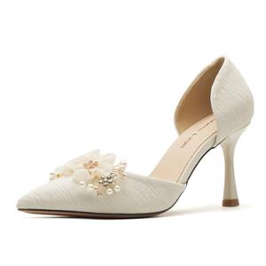 WEISHIBANGWEI Женские туфли на высоком каблуке экрю, цвет Ecru