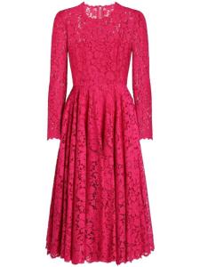 Платье Dolce & Gabbana с кружевной аппликацией, розовый