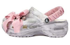 Crocs Классические туфли-сабо на платформе унисекс белого и серого цвета