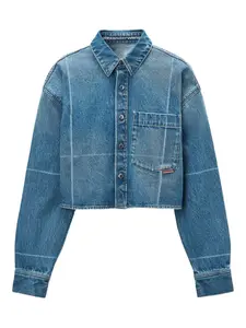 Рубашка с выцветшей линией сгиба Alexander Wang, синий