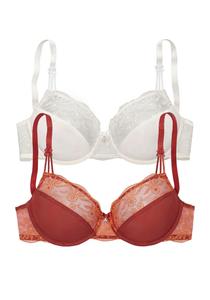 Бюстгальтер-футболка NUANCE, цвет Rusty red/White