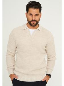 Пуловер CARISMA Strickpullover - CRALYTUS Grobstrickpullover mit Kragen Strick-Pulli, бежевый