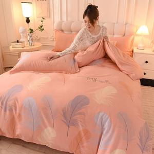 LUOLAI HOME Комплект постельного белья 1.5м: пододеяльник 180×220 см, простыня, цвет Feather And Jade