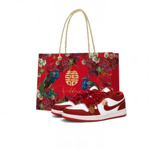 Jordan Кроссовки Air 1 Golden Jewelry Red Makeup Shopping Bag 4 амортизирующие низкие винтажные баскетбольные unisex красные