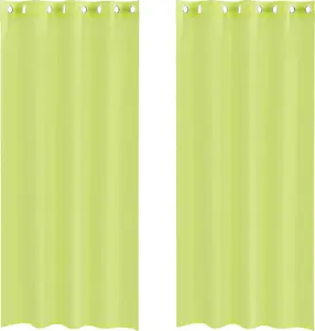 Шторы из вуали с люверсами, 2 шт., яблочно-зеленый, 140x225 см vidaXL