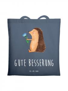 Mr. & Mrs. Panda Сумка с изображением ежика и цветка, с надписью, индиго-синего цвета