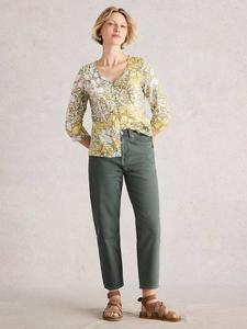 Органические джинсы Tilly из хлопка с зауженным кроем White Stuff, Mid Green