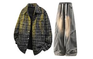 Повседневный спортивный костюм Unisex с лацканами, утолщенный и с флисовой подкладкой X1617, черный+желтый mud