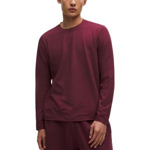 Мужская мягкая трикотажная футболка Lululemon, burgundy красный/bbay