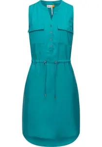 Платье-блузка в стиле Ragwear "Roissin", стильное летнее платье с завязками на бретельках, цвет Dunkelpetrol