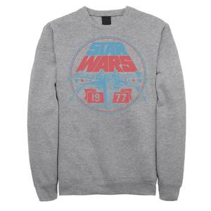 Мужской флисовый пуловер с рисунком X-Wing Vintage Badge в патриотическом стиле Star Wars