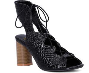 Женские ботильоны LEHOOR на массивном каблуке, с вырезами, из кожи/денима с принтом под кожу змеи, открытым носком, на щиколотке, с ремешками и открытой пяткой, с устойчивым квадратным каблуком, летние сандалии для платья, размер 4-14 US, Snakeskin Black