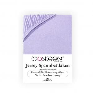 Простыня Müskaan Jersey 180x200 - 200x200 см, сиреневый, высота матраса до 22 см, эластичная простыня, 100% хлопок