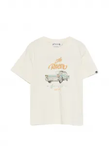 Футболка с гоночным принтом Bonpoint, бежевый
