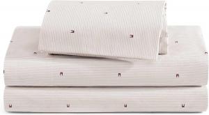 Tommy Hilfiger Комплект постельного белья, 135x190 см, в комплекте простыня, пододеяльник и наволочки, из натурального хлопкового перкаля, цвет бежевый Флаг Итаки