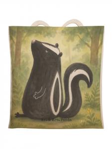 Mr. & Mrs. Panda Сумка-шоппер с изображением сидящего скунса (без надписи), белая