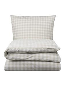 Комплект постельного белья из перкаля в стиле MAJULI Check, береза, натуральная белая клетка MELA, 155 x 220 + 80 x 80 см