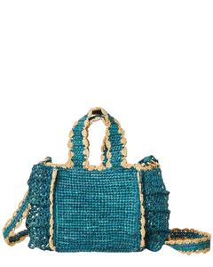 BTB Los Angeles Odesa Мини-сумка-шоппер из соломки, Turquoise