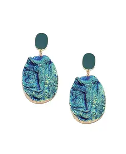 Женские белые серьги-капли с изображением подводного мира Sohi, blue