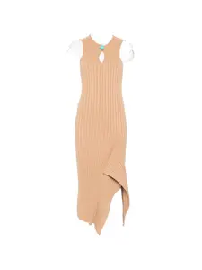 Асимметричный ребристый жилет Stella Mccartney, бежевый