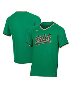 Мужская бейсбольная майка с V-образным вырезом Notre Dame Fighting Irish Under Armour, зеленый