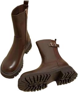 Женские модные ботинки - противоскользящие и прочные - Подходят для ежедневного использования на улице, поездок на работу и покупок. Fusecottc, Coffee Color