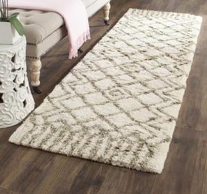 Ковер-дорожка SAFAVIEH, 69 x 366 см, Casablanca Collection, Ivory & Green, ручной работы марокканский бохо из новозеландской шерсти, идеально для помещений с высокой проходимостью в гостиной, спальне (CSB894A)