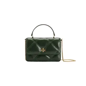 TORY BURCH Кожаный кошелёк из наппы Киры, наплечная сумка, сумка через плечо, миниатюрная женская сумка Бэзил Грин