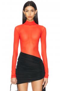 Сетчатое боди David Koma, красный