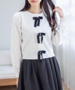 Вязаный топ с лентами, подобранными по цвету