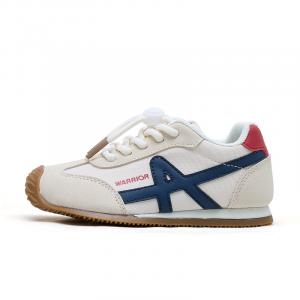 WARRIOR Детские кроссовки для бега с низким верхом, устойчивые к скольжению и истиранию, с поддержкой баланса, бежевые и темно-синие, unisex